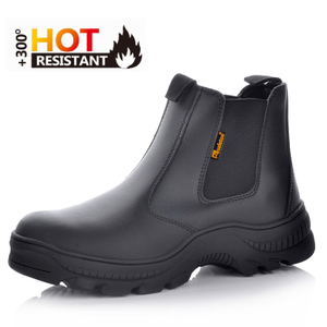 Slip pada Mens Mining Safety Work Boots M-8025 Rubber Black